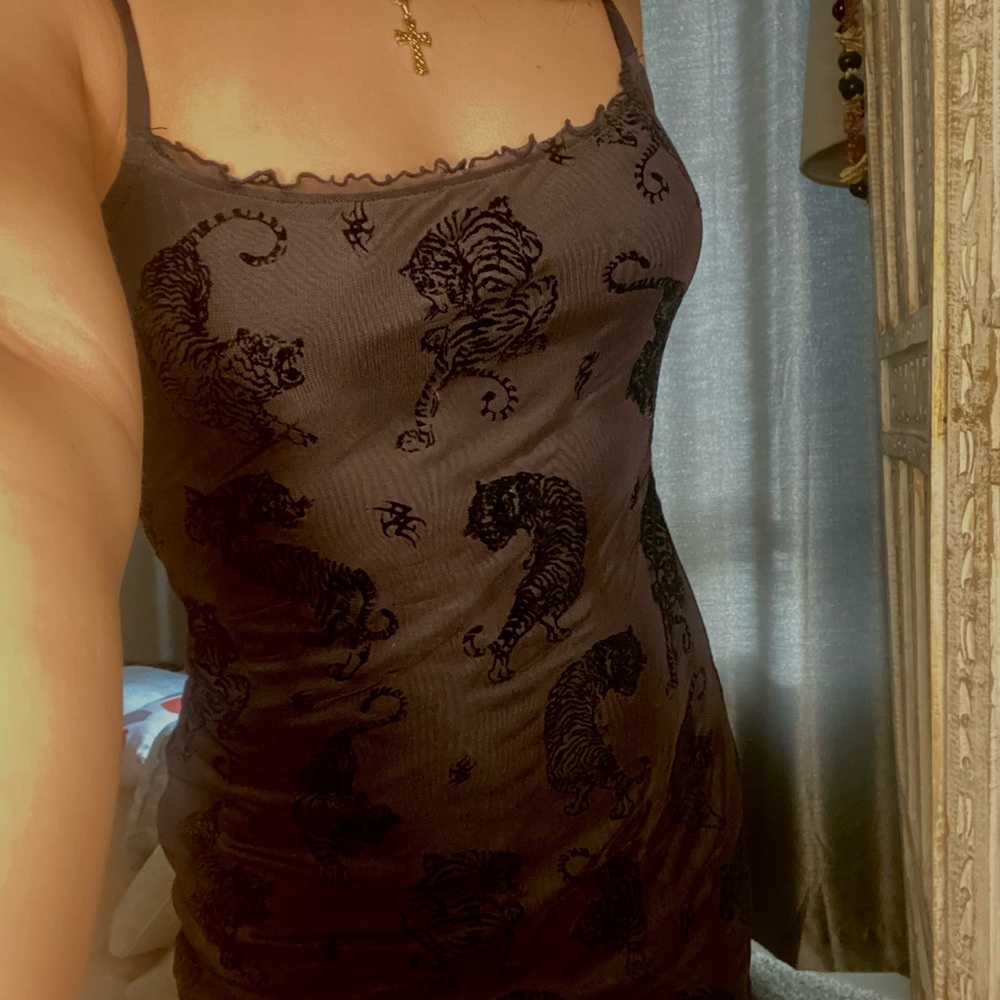 Women's Black Animal Print Dress